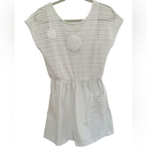 Vintage 90’s Sporting Club white romper with shell appliqués size L.